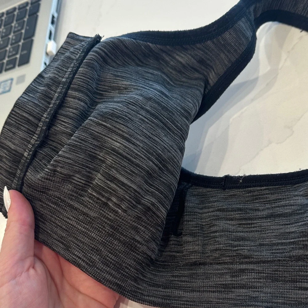 Jockey Women's Charcoal and Black Sports Bra - Picture 6 of 6